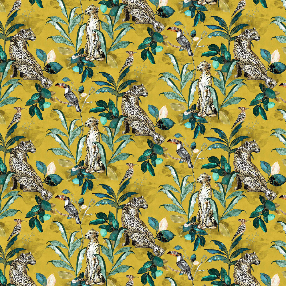Cheetah Wallpaper - Mustard - The Graduate Collection