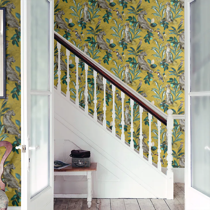 Cheetah Wallpaper - Mustard - The Graduate Collection
