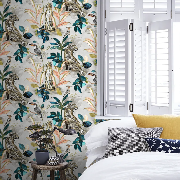 Cheetah Wallpaper - Taupe - The Graduate Collection