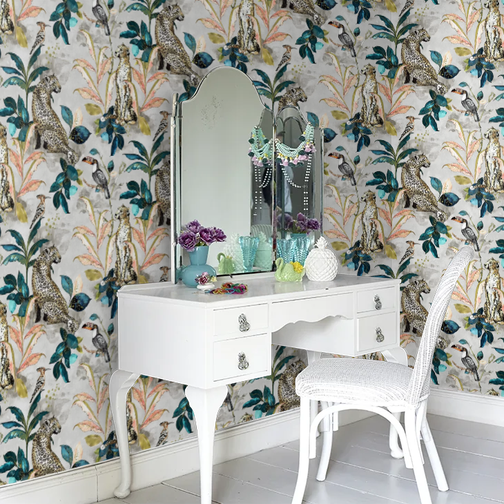 Cheetah Wallpaper - Taupe - The Graduate Collection