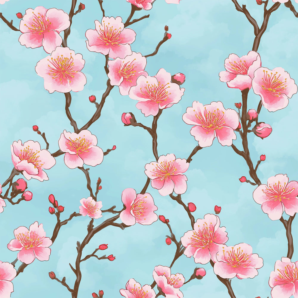 LH900659 - Hanami Blossom Wallpaper - Sky Blue - Lust Home