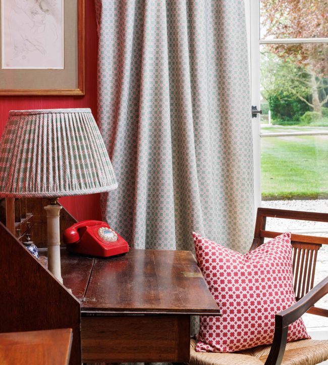 Lattice Cane Fabric - Olive/Red - BGF060301 - Barneby Gates