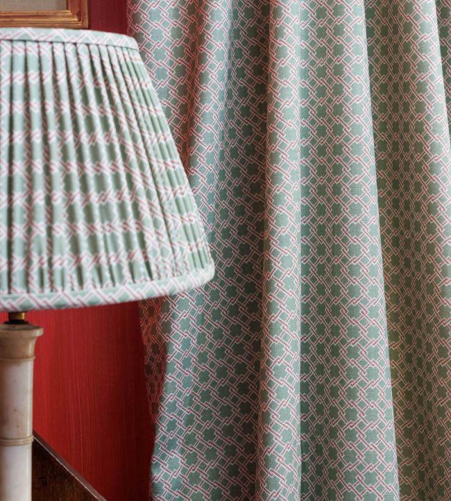 Lattice Cane Fabric - Olive/Red - BGF060301 - Barneby Gates