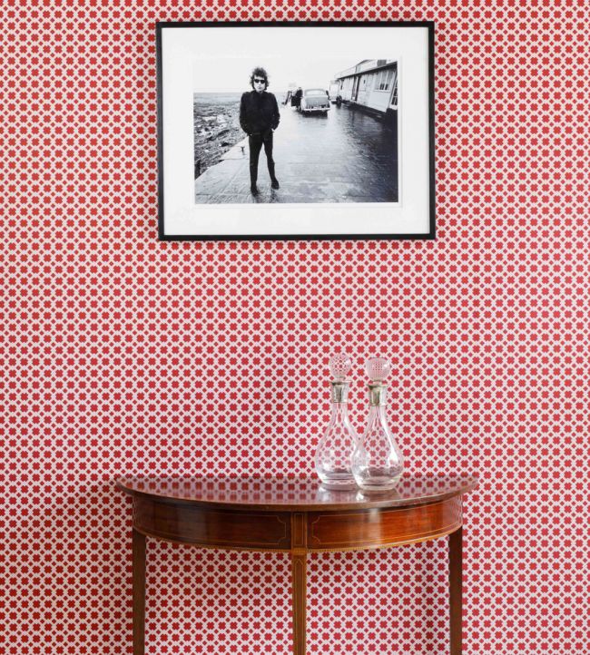Lattice Cane Wallpaper - Red / Pink - BG2500202 - Barneby Gates