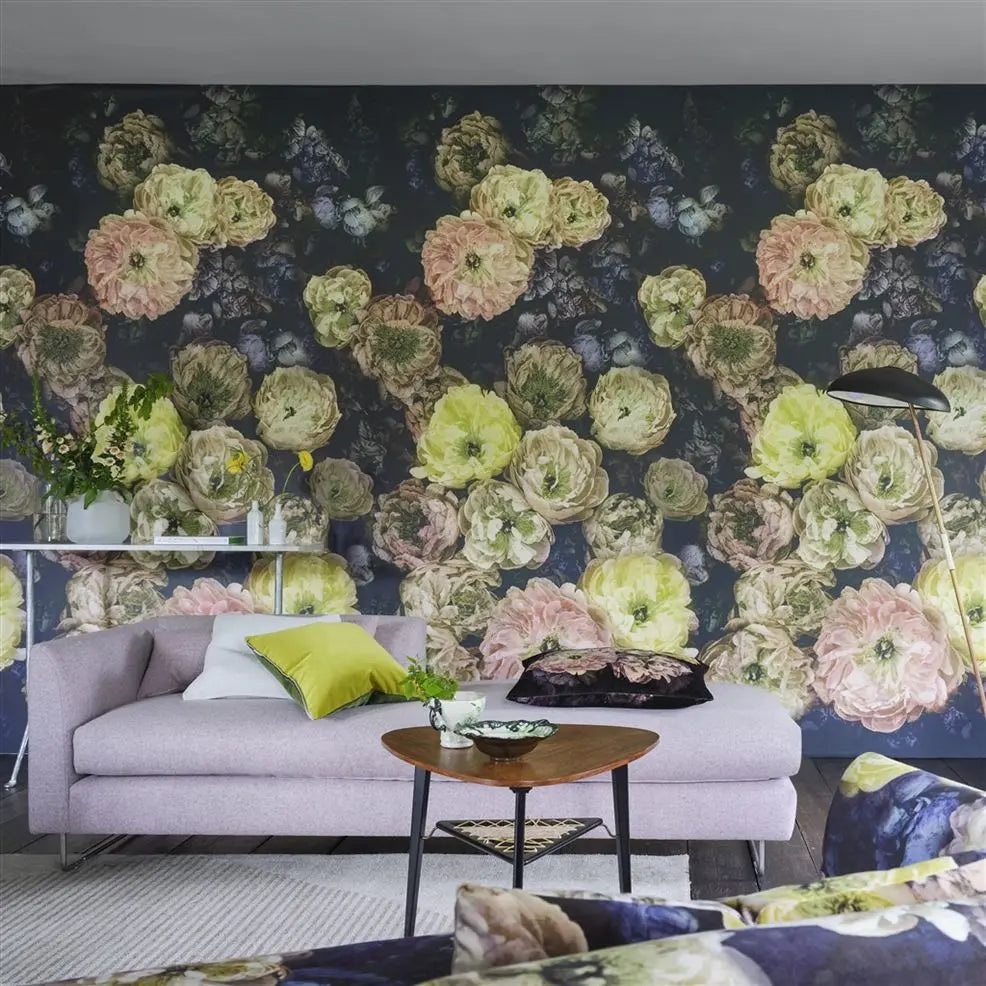 Le Poeme De Fleurs Wallpaper - Midnight - PDG1107/02 - Designers Guild
