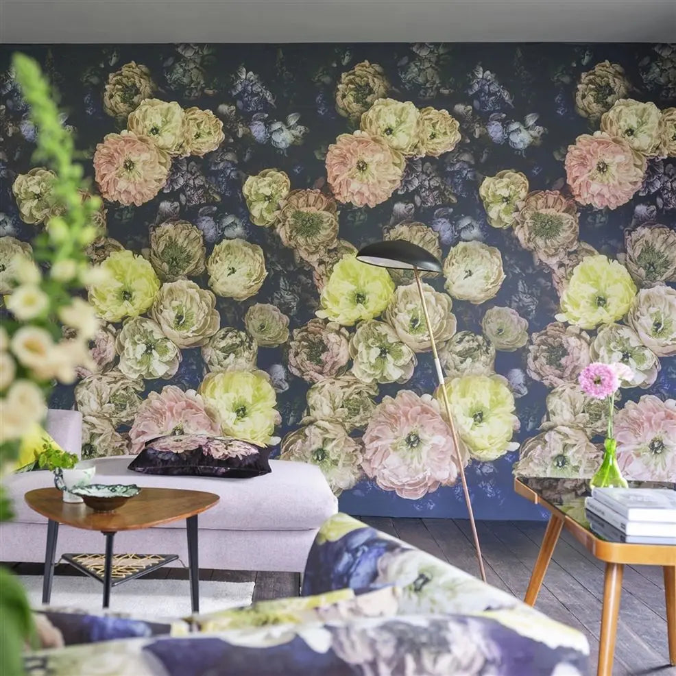 Le Poeme De Fleurs Wallpaper - Midnight - PDG1107/02 - Designers Guild