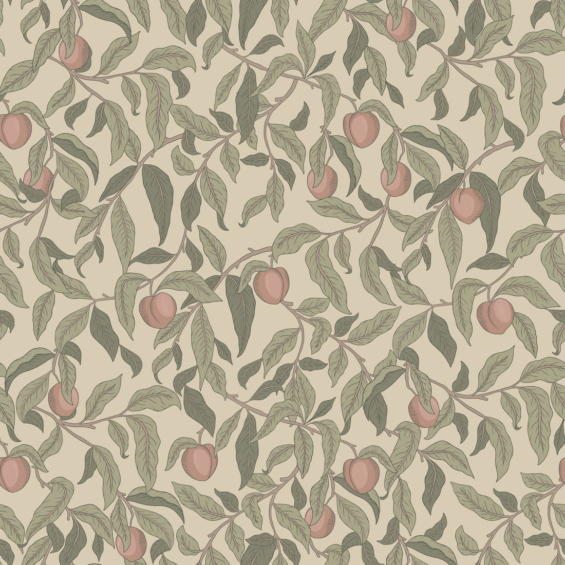 Lena Wallpaper - Sage - Summer Gray
