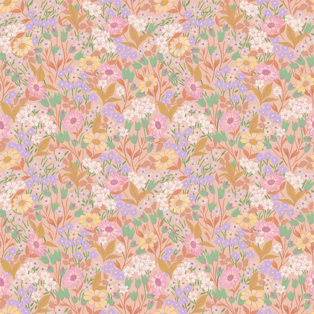 Lola, Petit Wallpaper - Apricot - Summer Gray
