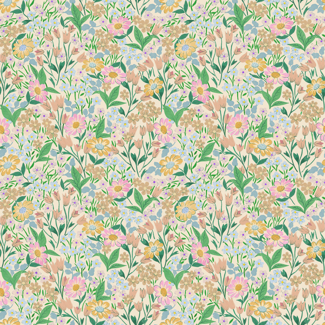 Lola, Petit Wallpaper - Fern - Summer Gray
