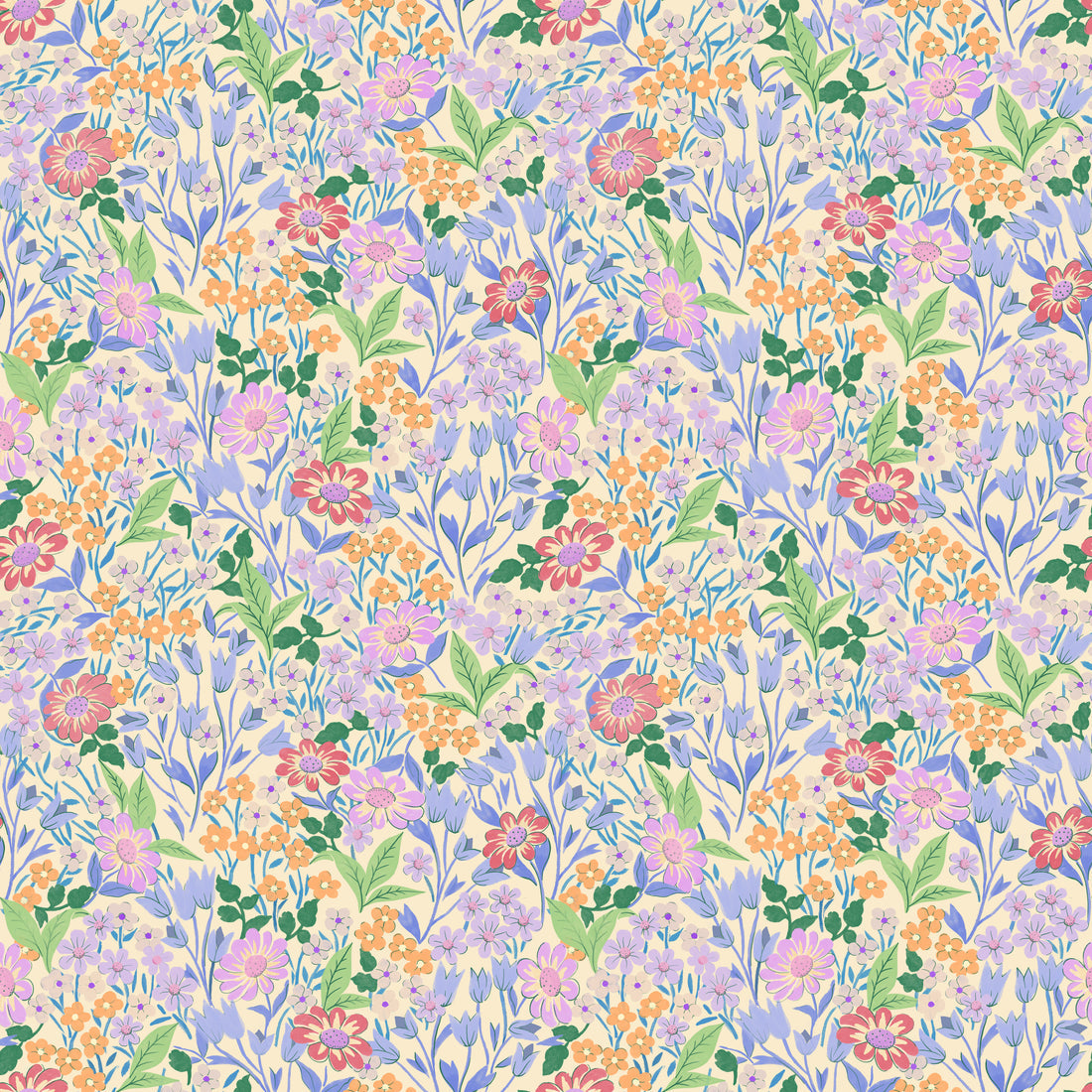 Lola, Petit Wallpaper - Lilac - Summer Gray
