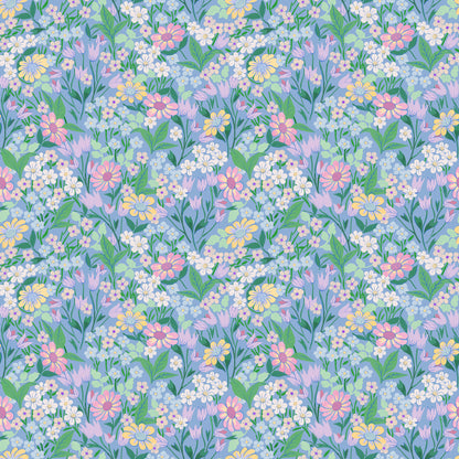 Lola, Petit Wallpaper - Sky Blue - Summer Gray
