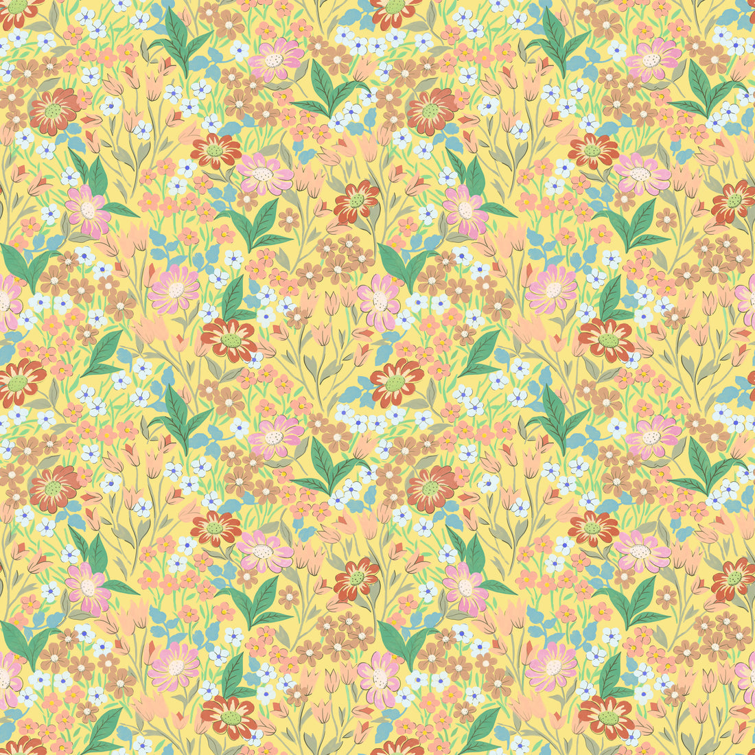 Lola, Petit Wallpaper - Yellow - Summer Gray
