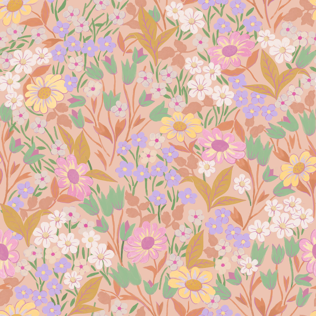 Lola Wallpaper - Apricot - Summer Gray
