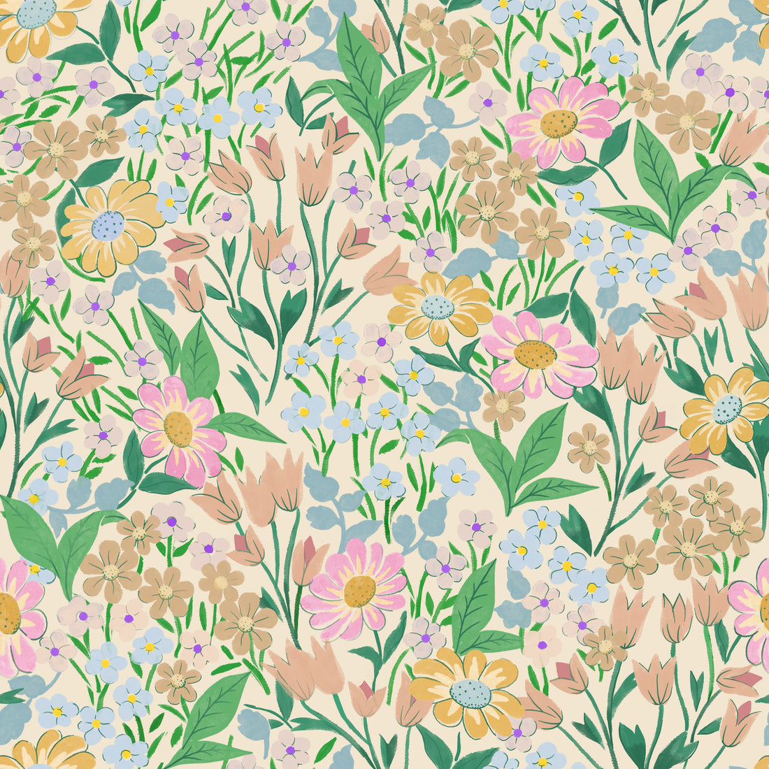 Lola Wallpaper - Fern - Summer Gray
