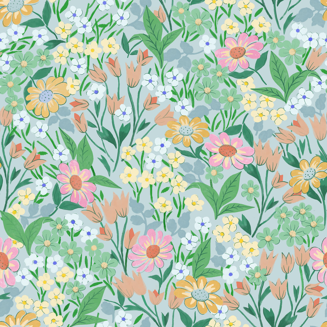 Lola Wallpaper - Turquoise - Summer Gray

