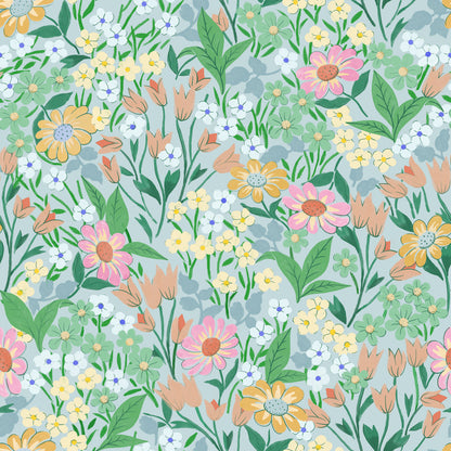 Lola Wallpaper - Turquoise - Summer Gray
