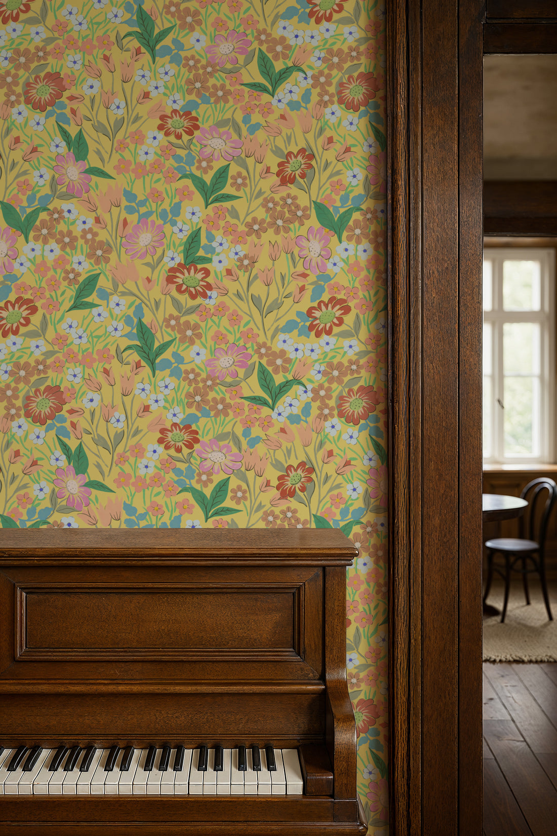 Lola Wallpaper - Yellow - Summer Gray
