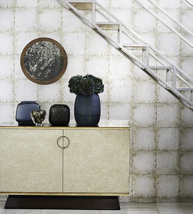 Lustre Tile Wallpaper - Silver - ZTOT312829 - Zoffany