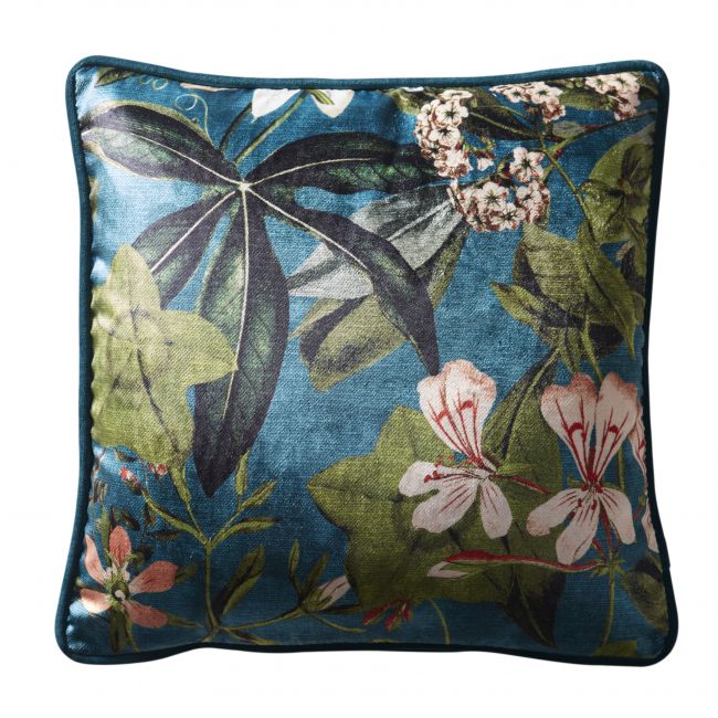 Passiflora Cushion - Blue - Clarke & Clarke