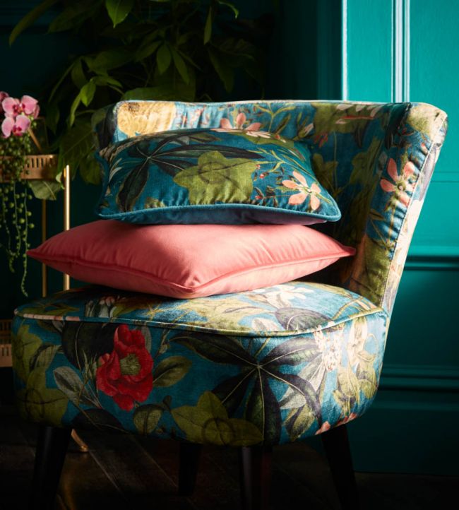Passiflora Cushion - Blue - Clarke & Clarke