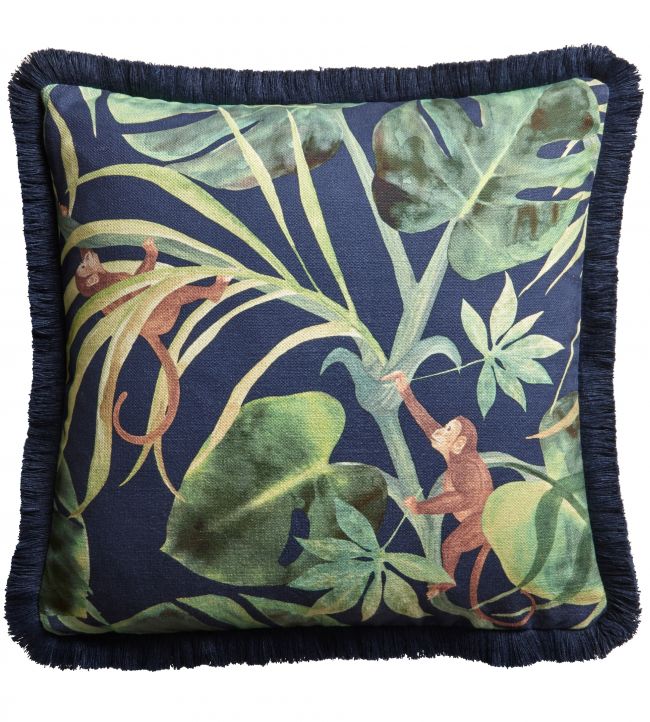 Monkey Business Cushion - Blue - Clarke & Clarke