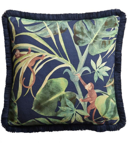 Monkey Business Cushion - Blue - Clarke & Clarke
