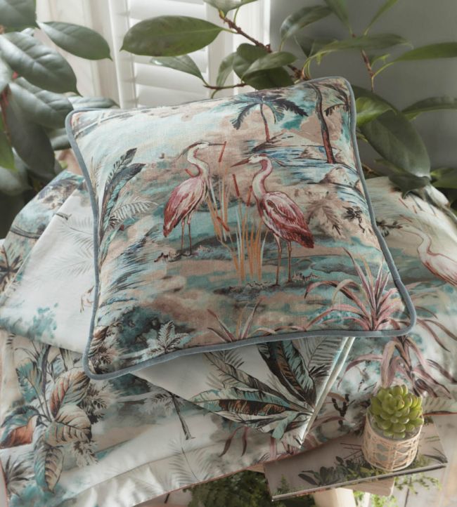 Habitat Cushion - Teal - Clarke & Clarke