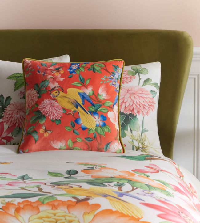 Golden Parrot Cushion - Orange - Clarke & Clarke