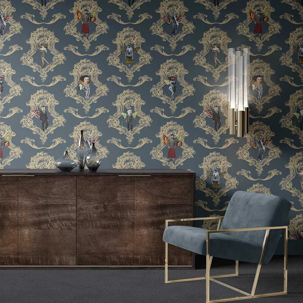 Butterfly People Wallpaper - Blue - The Graduate Collection