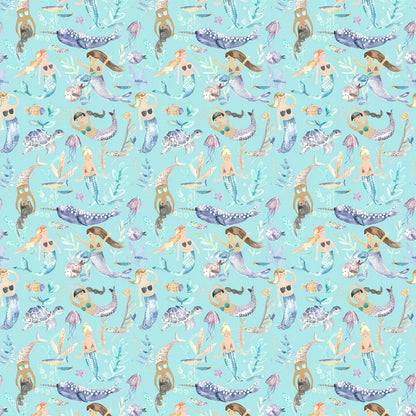 Mermaid Party Aqua Fabric
