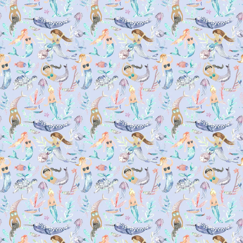 Mermaid Party Violet Fabric