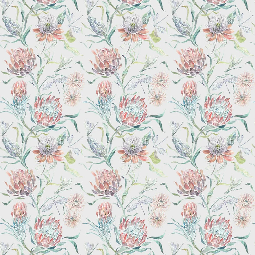 Moorehaven Pomegranate Silver Fabric