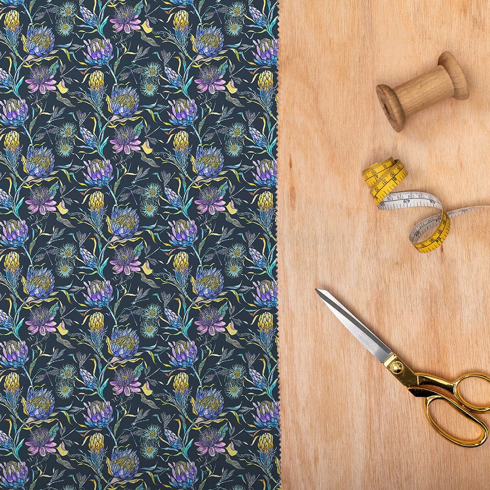 Moorehaven Electric Navy Lomond Pima Lawn Cotton - Dress Fabric