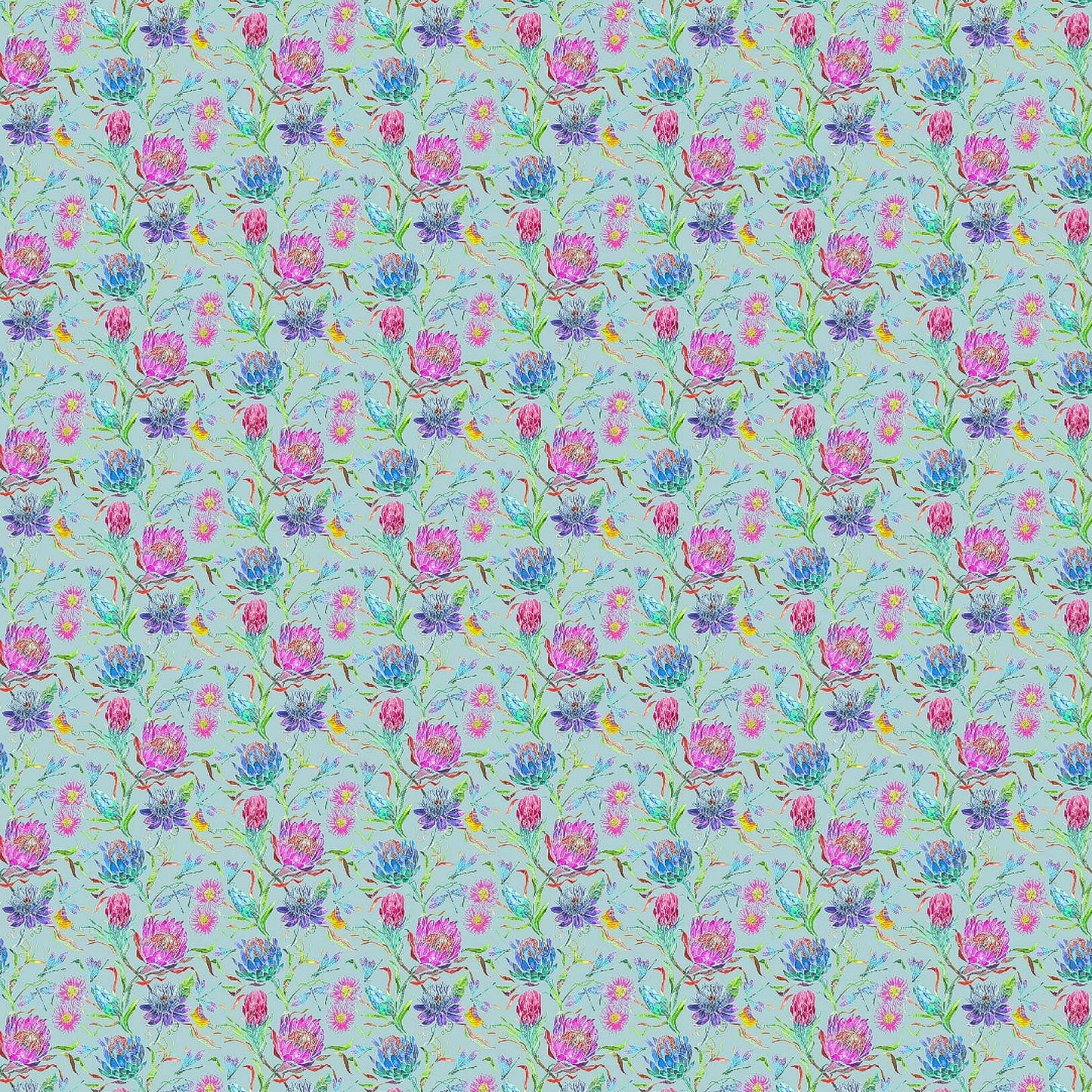 Moorehaven Rainbow Sea Glass Lomond Pima Lawn Cotton - Dress Fabric