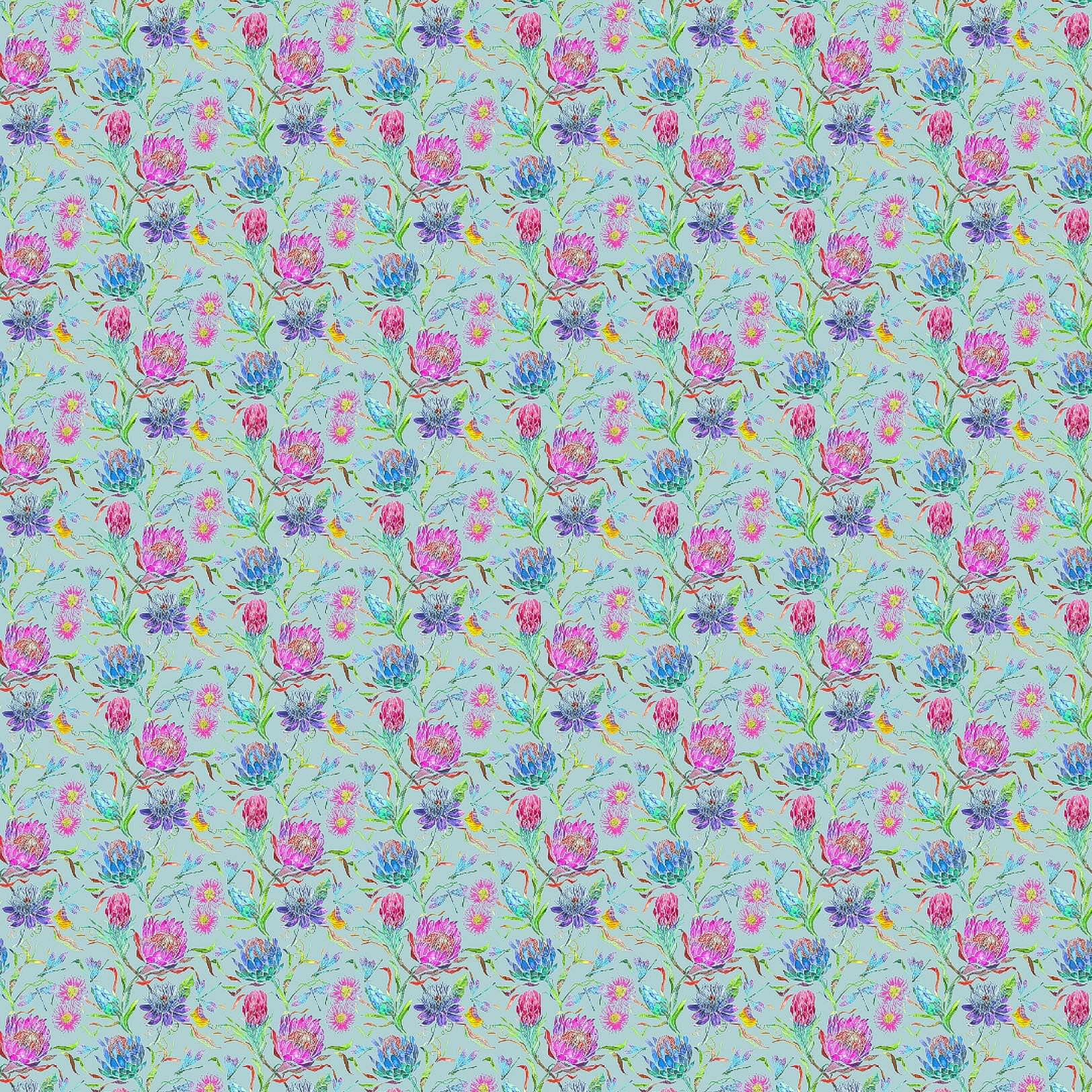 Moorehaven Rainbow Sea Glass Lomond Pima Lawn Cotton - Dress Fabric