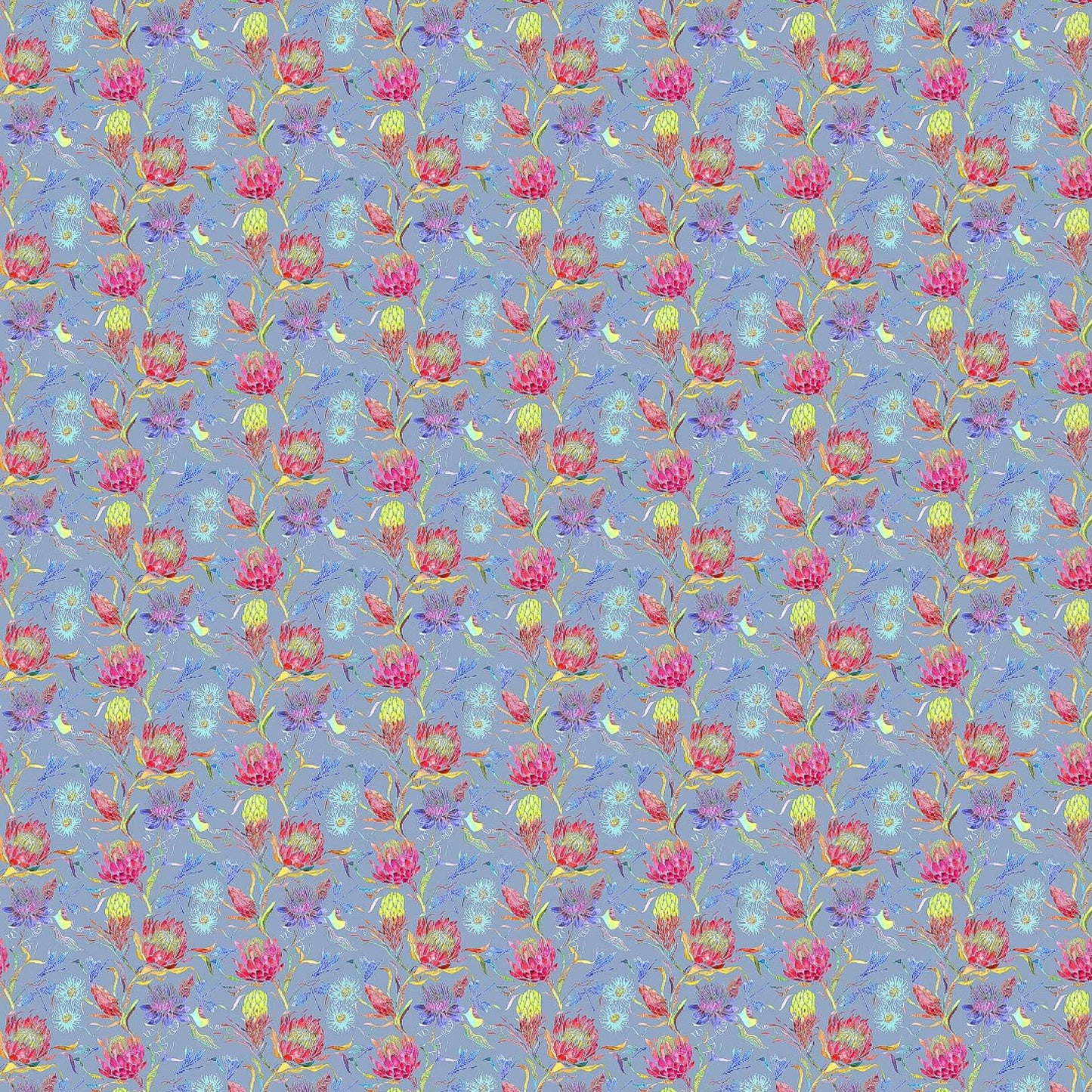 Moorehaven Sunlight Bluebell Lomond Pima Lawn Cotton - Dress Fabric