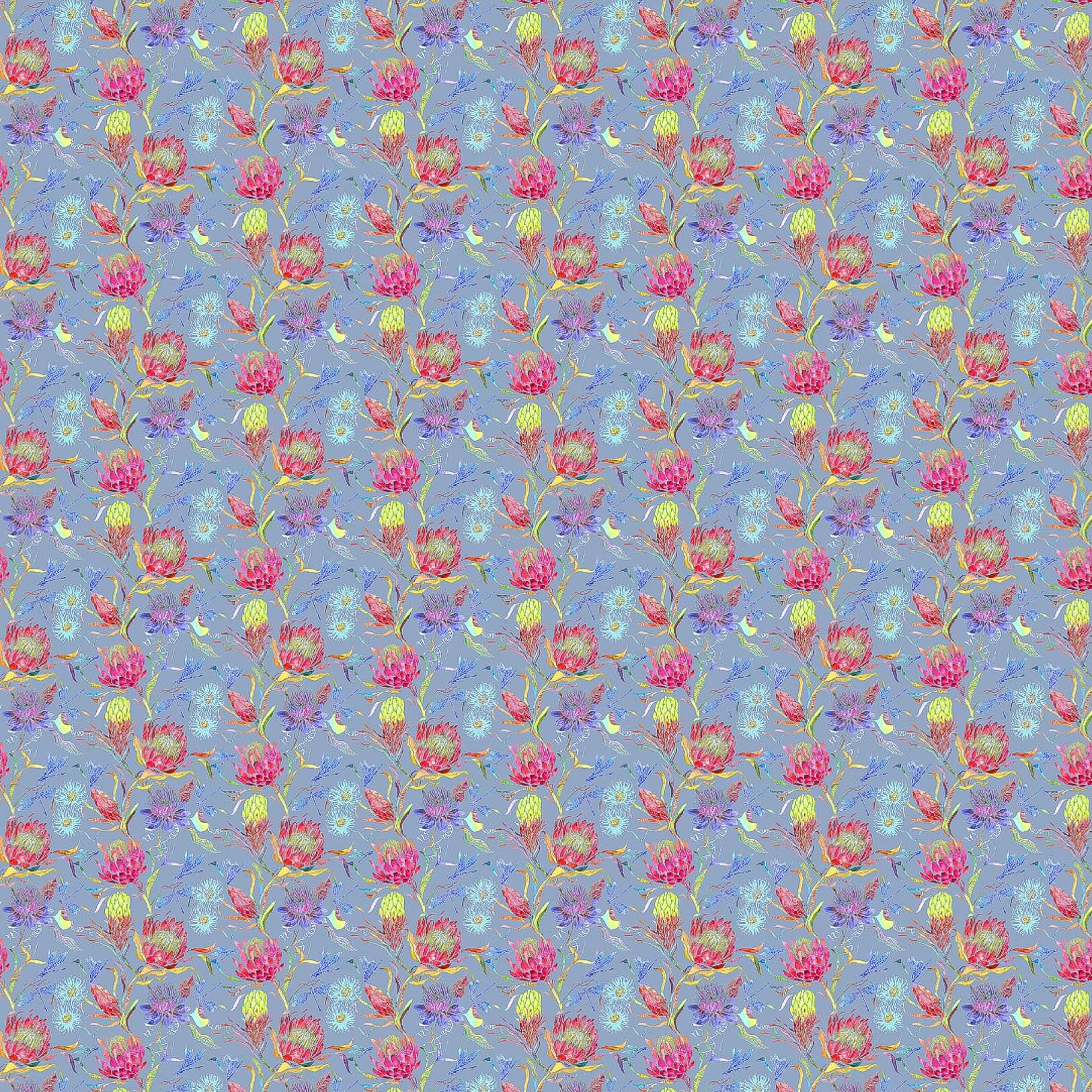 Moorehaven Sunlight Bluebell Lomond Pima Lawn Cotton - Dress Fabric