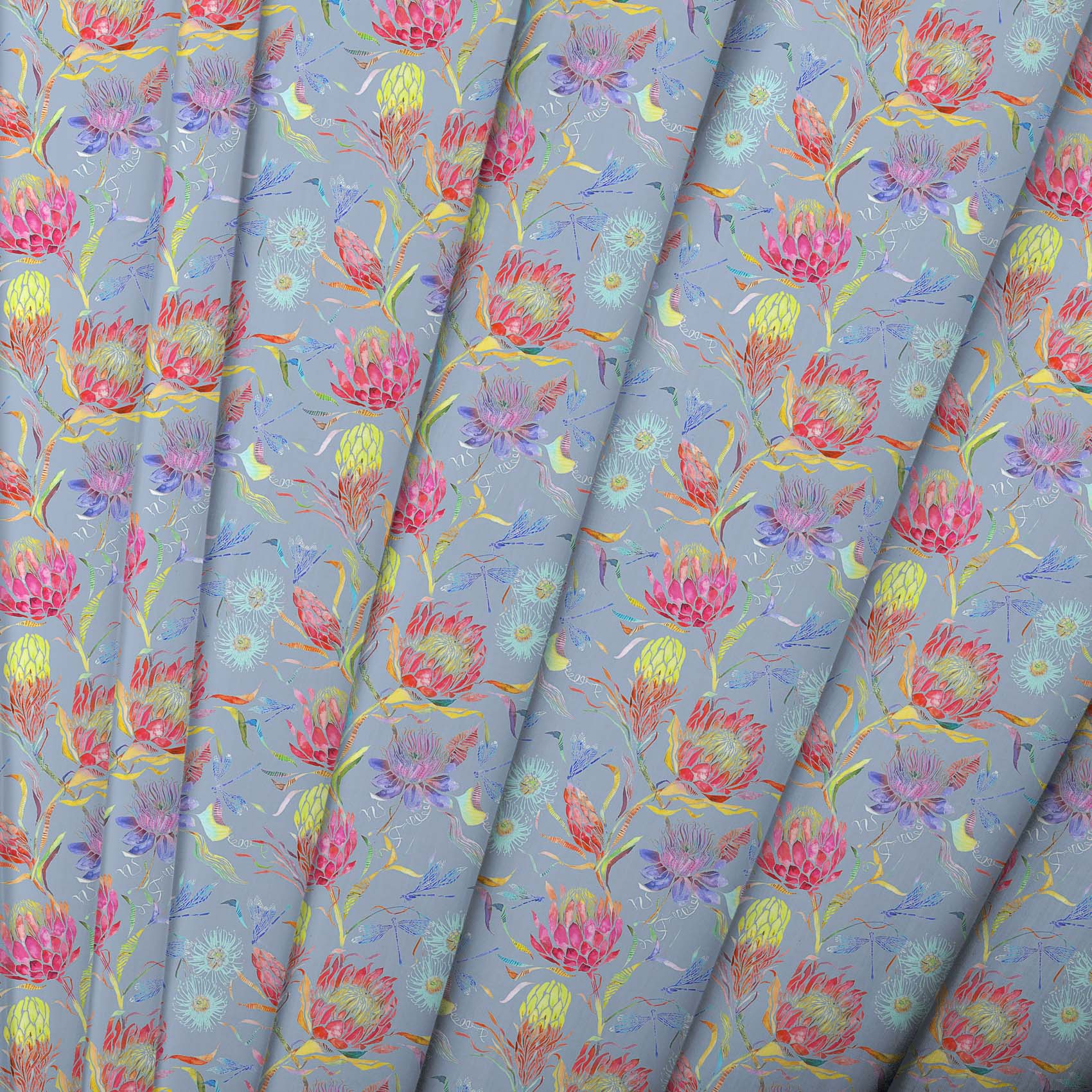 Moorehaven Sunlight Bluebell Lomond Pima Lawn Cotton - Dress Fabric