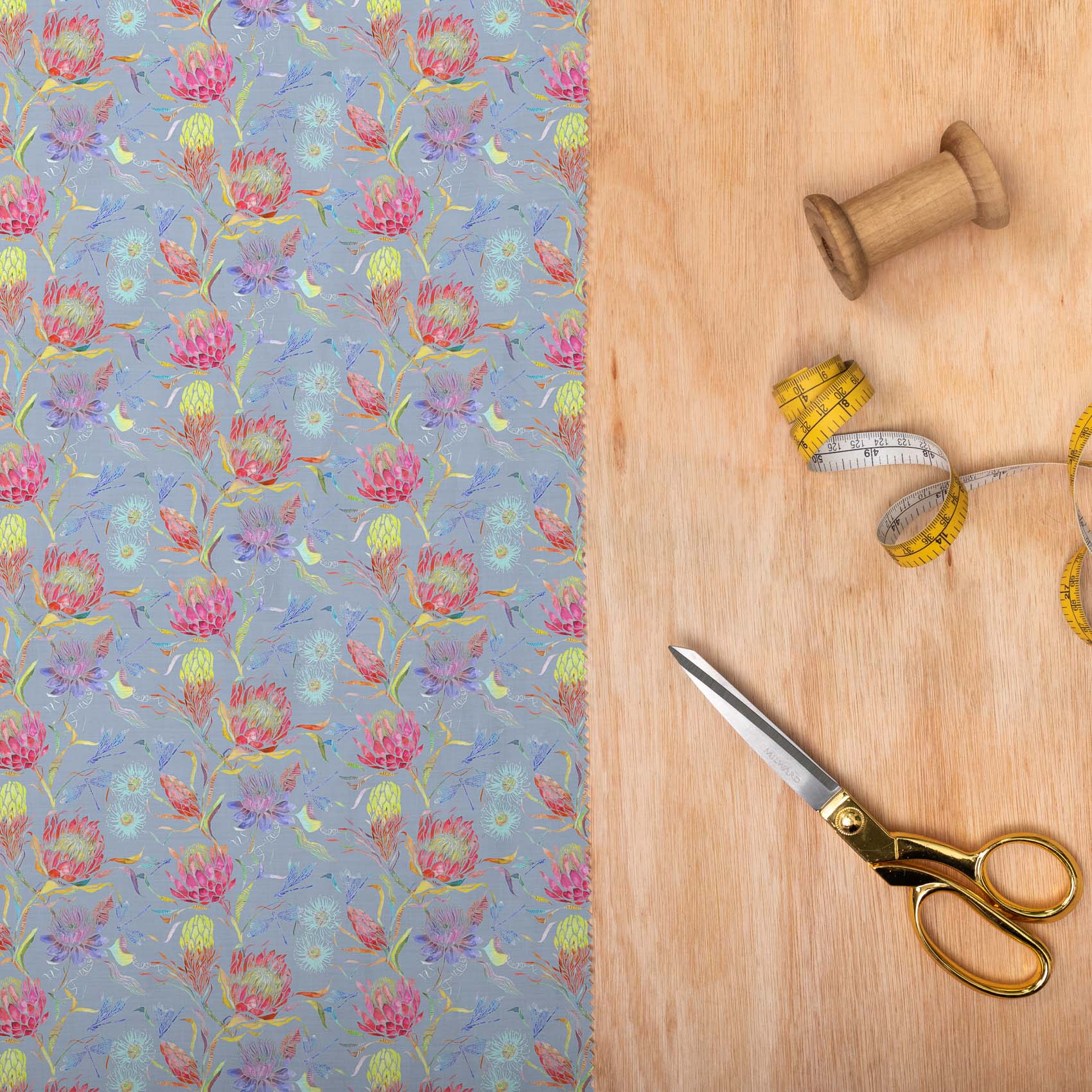 Moorehaven Sunlight Bluebell Lomond Pima Lawn Cotton - Dress Fabric