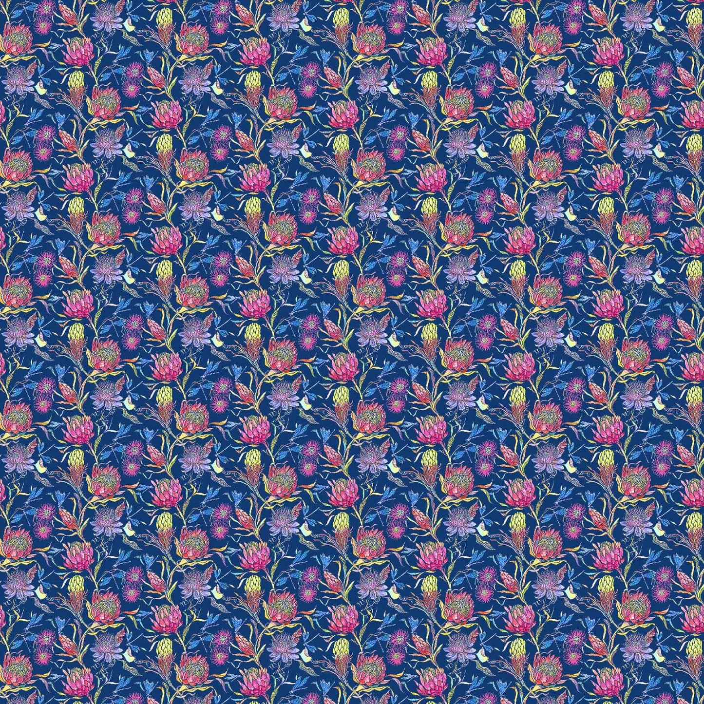Moorehaven Sunlight Navy Lomond Pima Lawn Cotton - Dress Fabric
