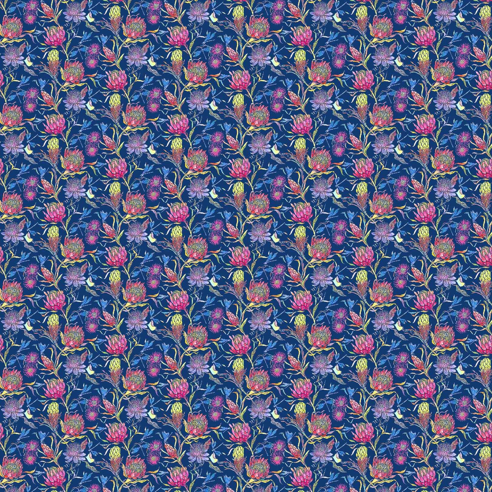 Moorehaven Sunlight Navy Lomond Pima Lawn Cotton - Dress Fabric