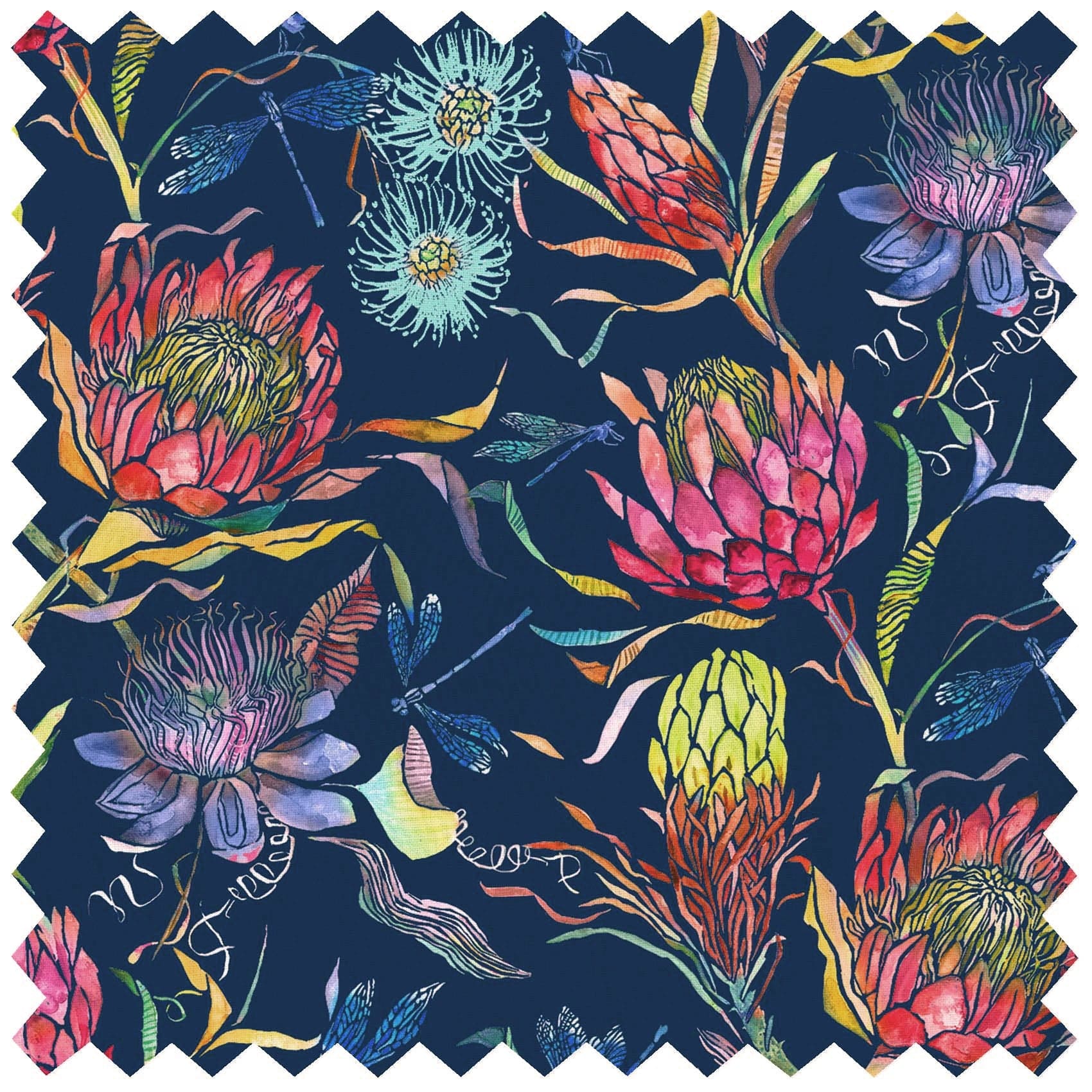 Moorehaven Sunlight Navy Lomond Pima Lawn Cotton - Dress Fabric