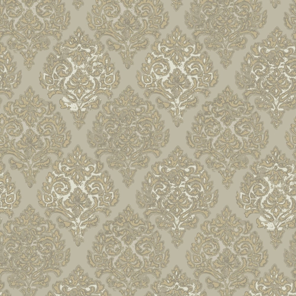 Lustre Modern Damask Wallpaper