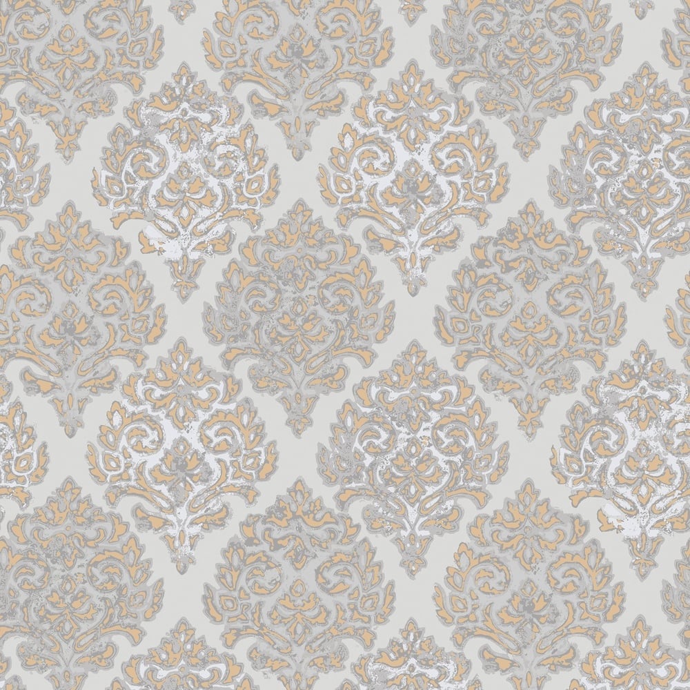 Lustre Modern Damask Wallpaper
