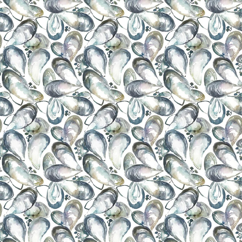 Mussel Shells Slate Fabric