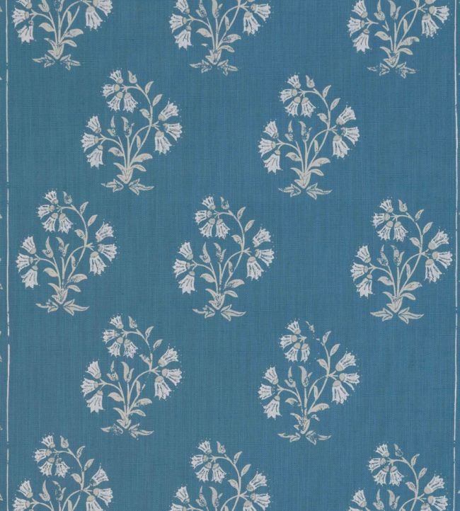 Maharani Block Print Fabric - Jaipur Blue - BGF050402 - Barneby Gates