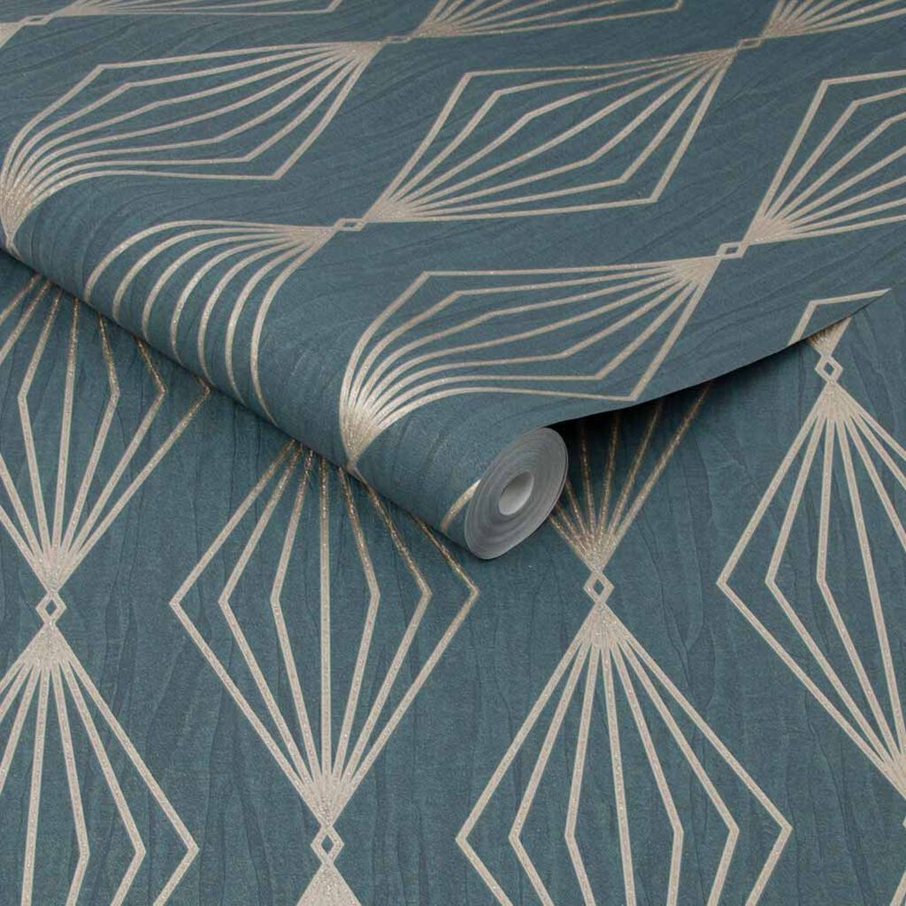 Marquise Geo Wallpaper - Emerald - Boutique Luxury