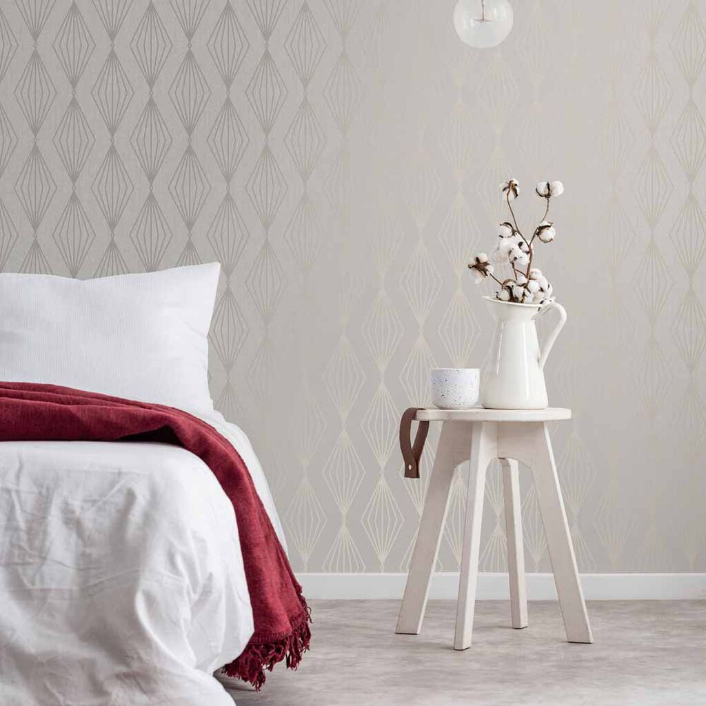 Marquise Geo Wallpaper - Pearl - Boutique Luxury