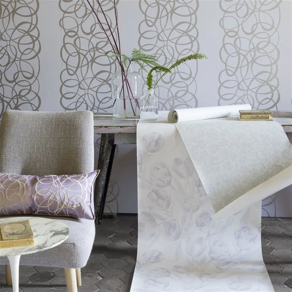 Marquisette Wallpaper - Platinum - PDG689/04 - Designers Guild