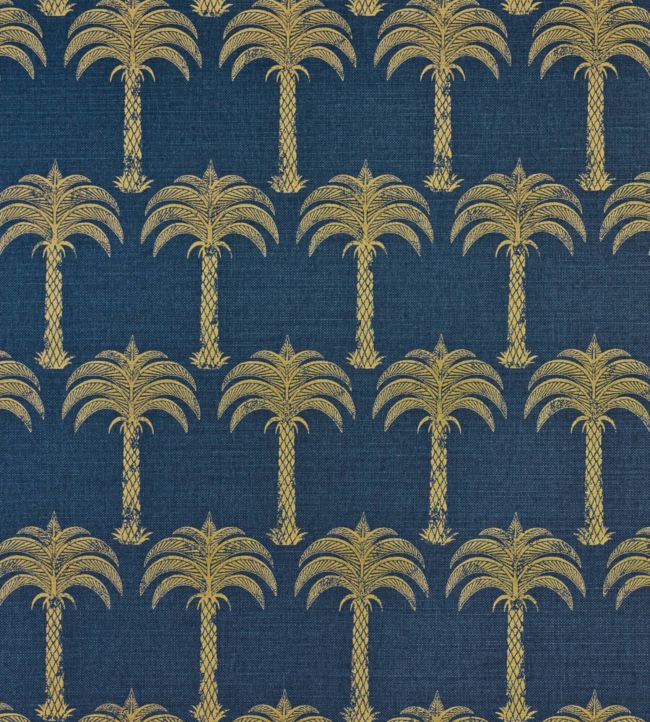 Marrakech Palm Fabric - Midnight Blue - BGF020401 - Barneby Gates